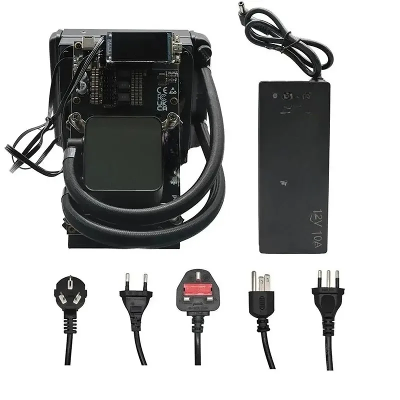 New Bitaxe NerdQaxe++ Hydro - 4.8TH/s Bitcoin Miner,15J/TH Efficiency 60W Low Power WiFi 2.4G 4×BM1370 ASIC Chips