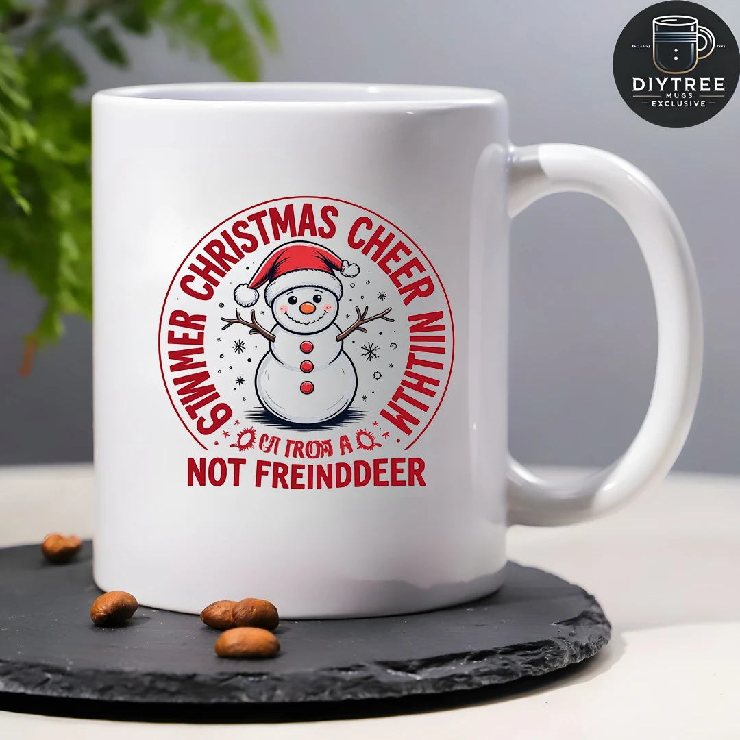 Taza de 11oz + pegatina de sombrero de muñeco de nieve de dibujos animados + regalo festivo de ambiente navideño para niños, taza de café familiar para el hogar y la Oficina