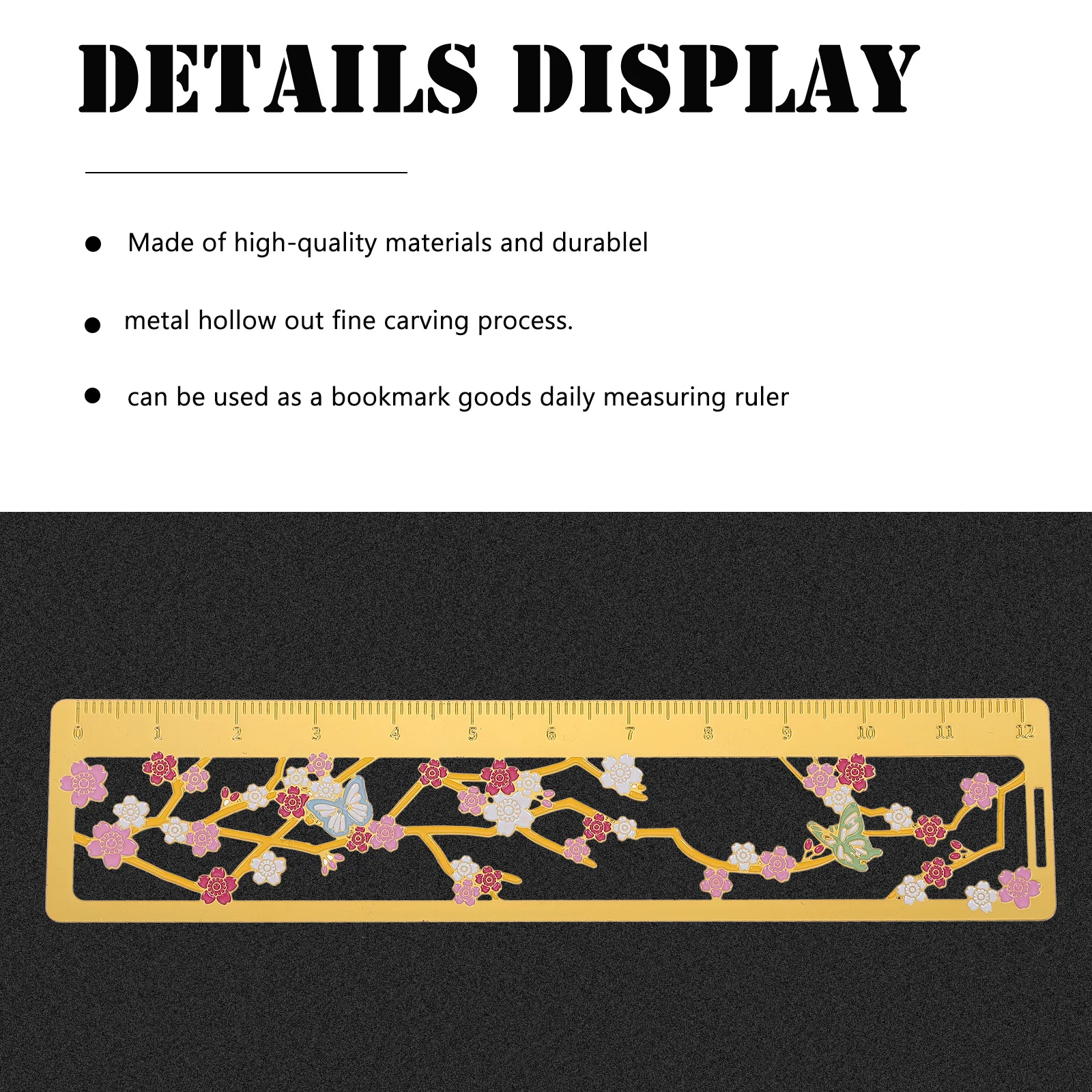 

Brass Bookmark Ruler Page Marker Binder Planner Colorful Reading with Bookmarks
