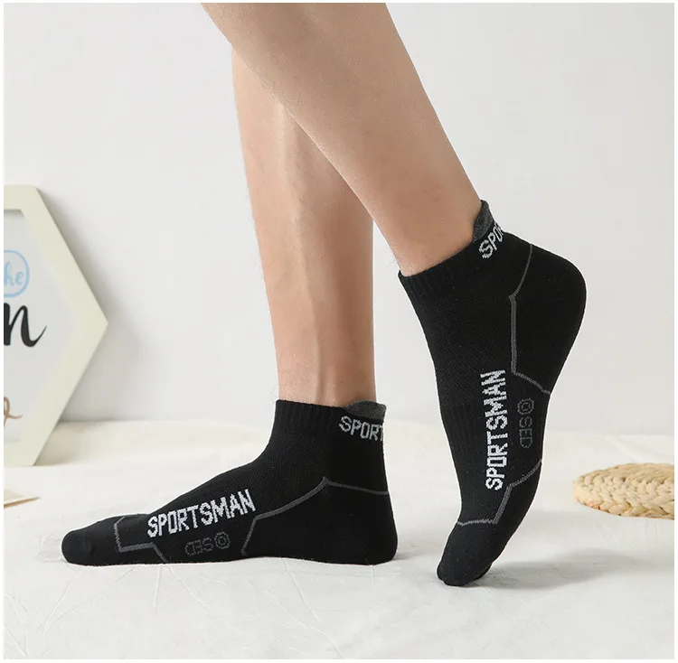 6 Paar Socken für Herren, kurze Socken, schweißabsorbierend und geruchsdicht, Basketballsocken, Laufsportsocken, atmungsaktive Mesh-Herrensocken – Detail 16