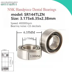 10PC/lot Dental Universal Bearing for NSK High Speed Turbine Ceramic Ball Bearings SR144TLZN 3.175x6.35x2.38mm Dental Accessorie