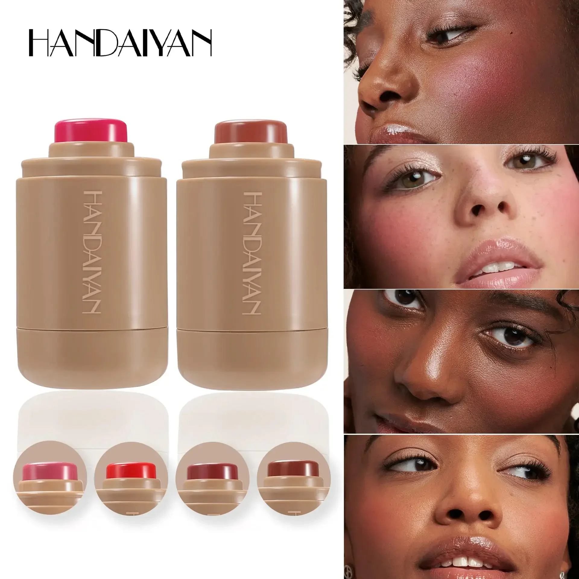 Bâton de fard à joues crème multifonctionnel, soyeux, mélange naturel, longue durée, imperméable, Portable, maquillage Compact, tendance