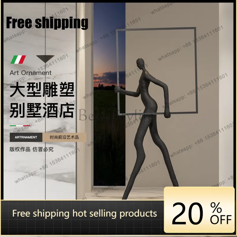 hot  hotel lobby humanoid art sculpture large floor-to-ceiling ornament living room exhibition hall sales office decoration