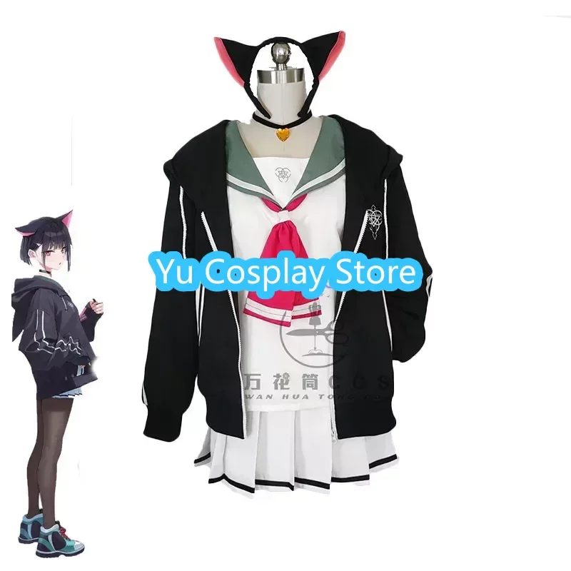 Game Blue Archive Kazusa Cosplay Costume Women Cute Dress Coat Sailor Suit Halloween Carnival Uniform Anime Clothing Custom Made