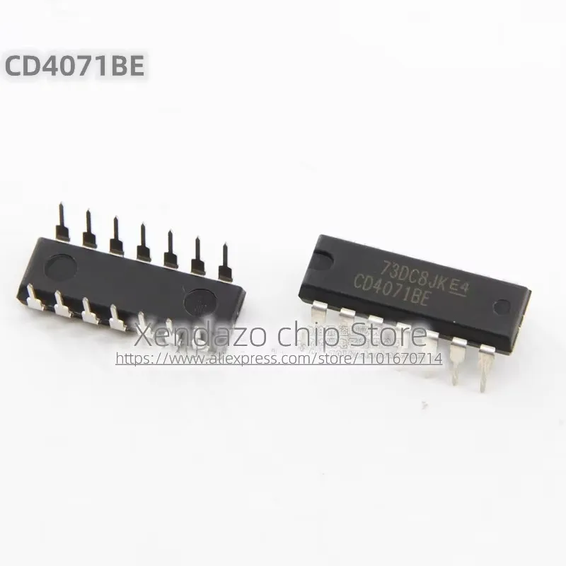 10pcs/lot CD4071BE CD4071 DIP-14 package Four (2) input or gates Logic chip