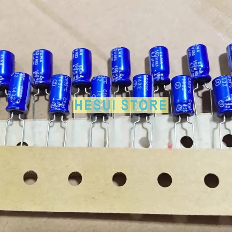 10Pcs ELNA Audio Audiophile Capacitor 160V4.7UF 6.3X11 RE3 Blue Robe can replace 100V Ina electrolyz