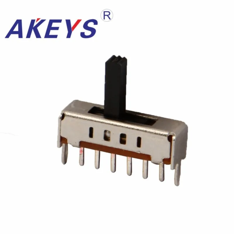 10PCS SS-14D01 Single pole four throw 4 Position slide switch DIP 6 pin verticle type with 2 fixed pin