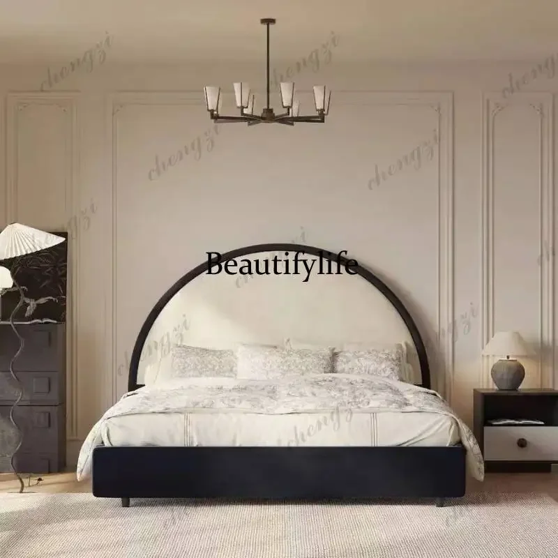 03 Barrier Frame Double Bed Mattresses Couples Wooden Queen Double Bed Headboards Bunker Letto Matrimoniale Furniture