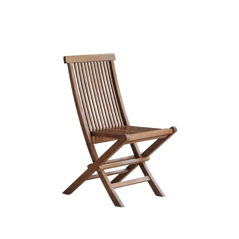 

Lulin Outdoor Foldable Teak Dining Chair Household Wabi Sabi Restaurant Chair B & B Hotel Mortise Solid Wood Back Chair