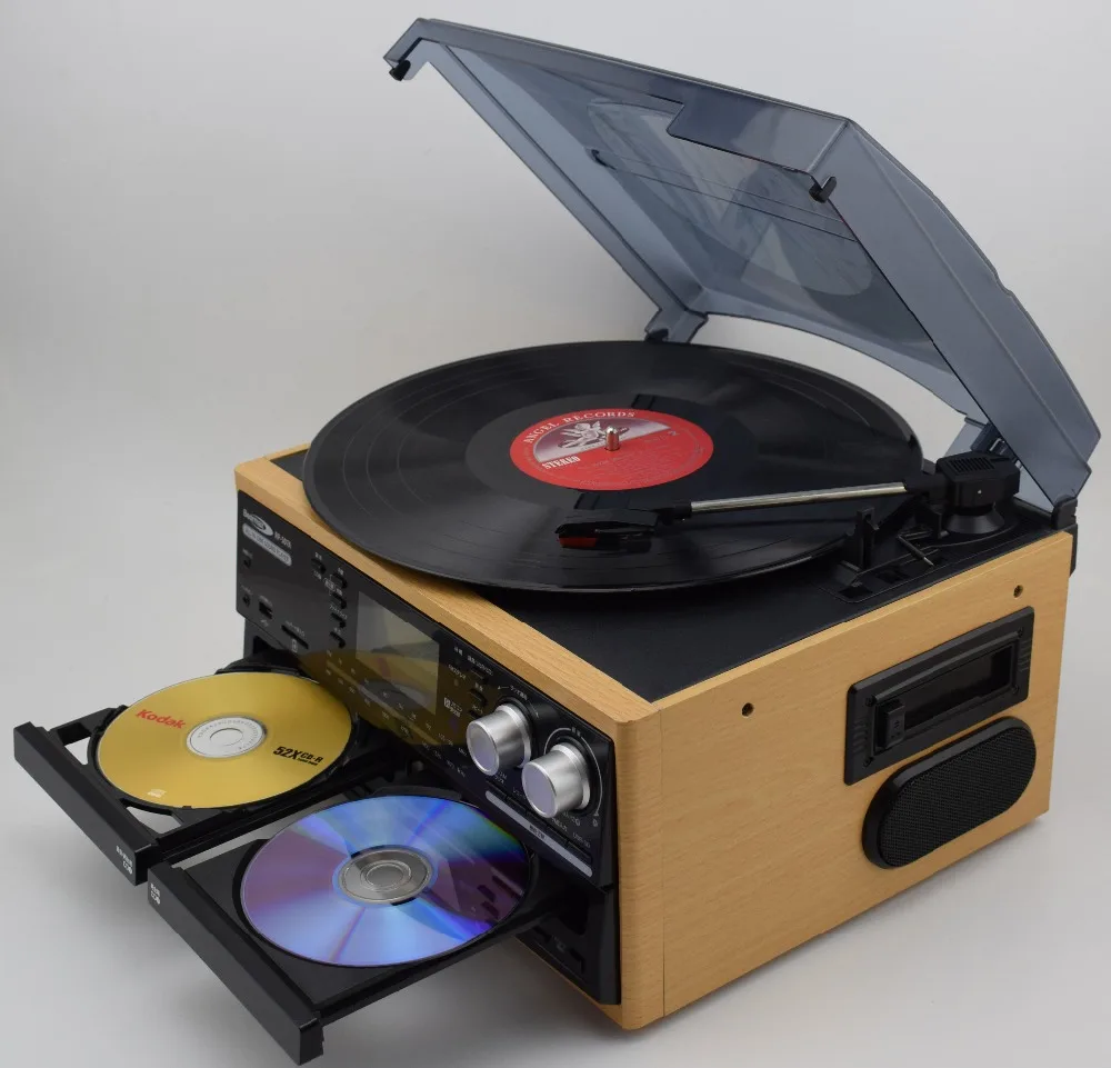 Retro Vinyl Records Production Antique Radio cd Turntable Player
