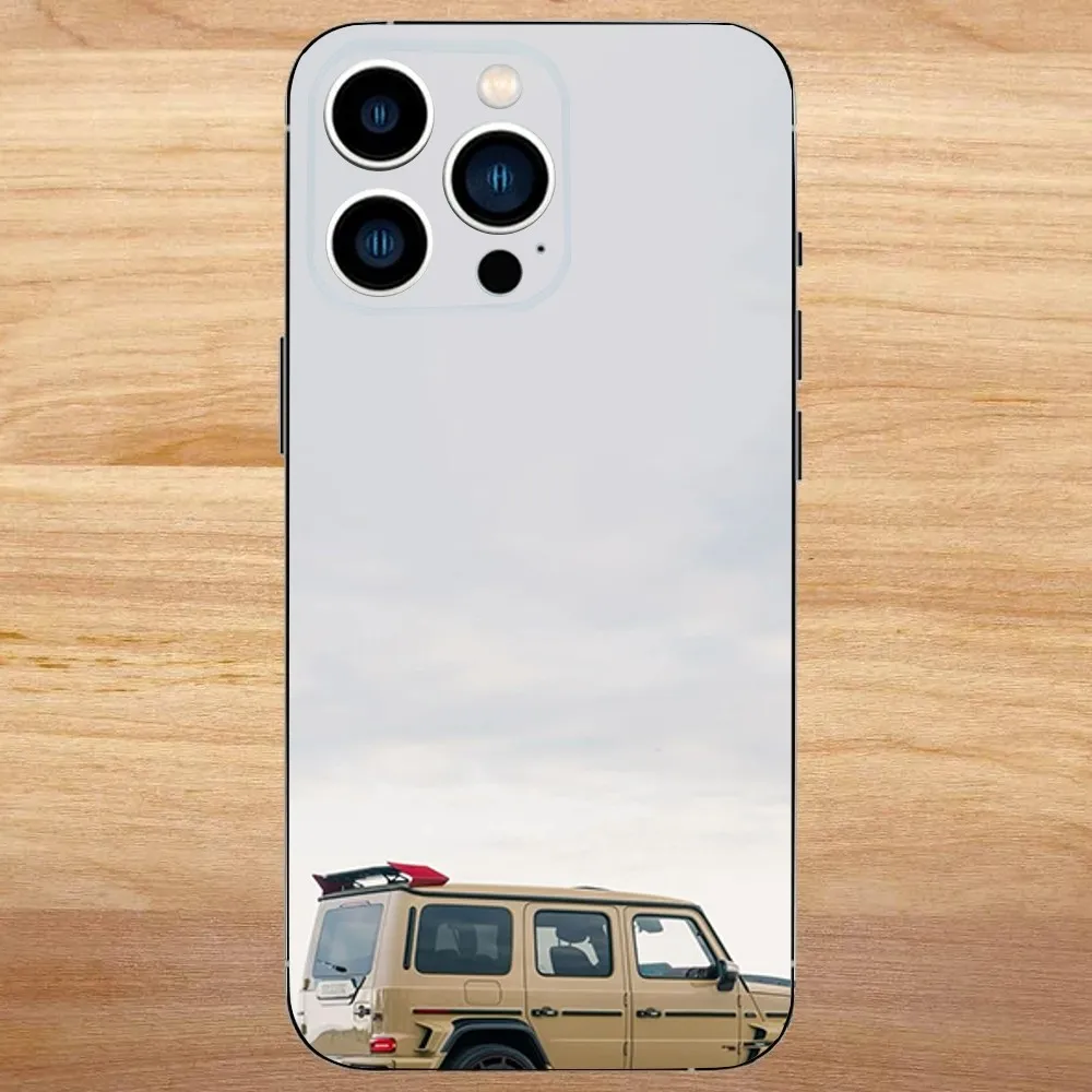 AMG Car G63 M-Mercedes Funda de teléfono para iPhone 16,15,14,13,12,11, Mini,Pro,SE,MAX Funda blanca mate a prueba de golpes
