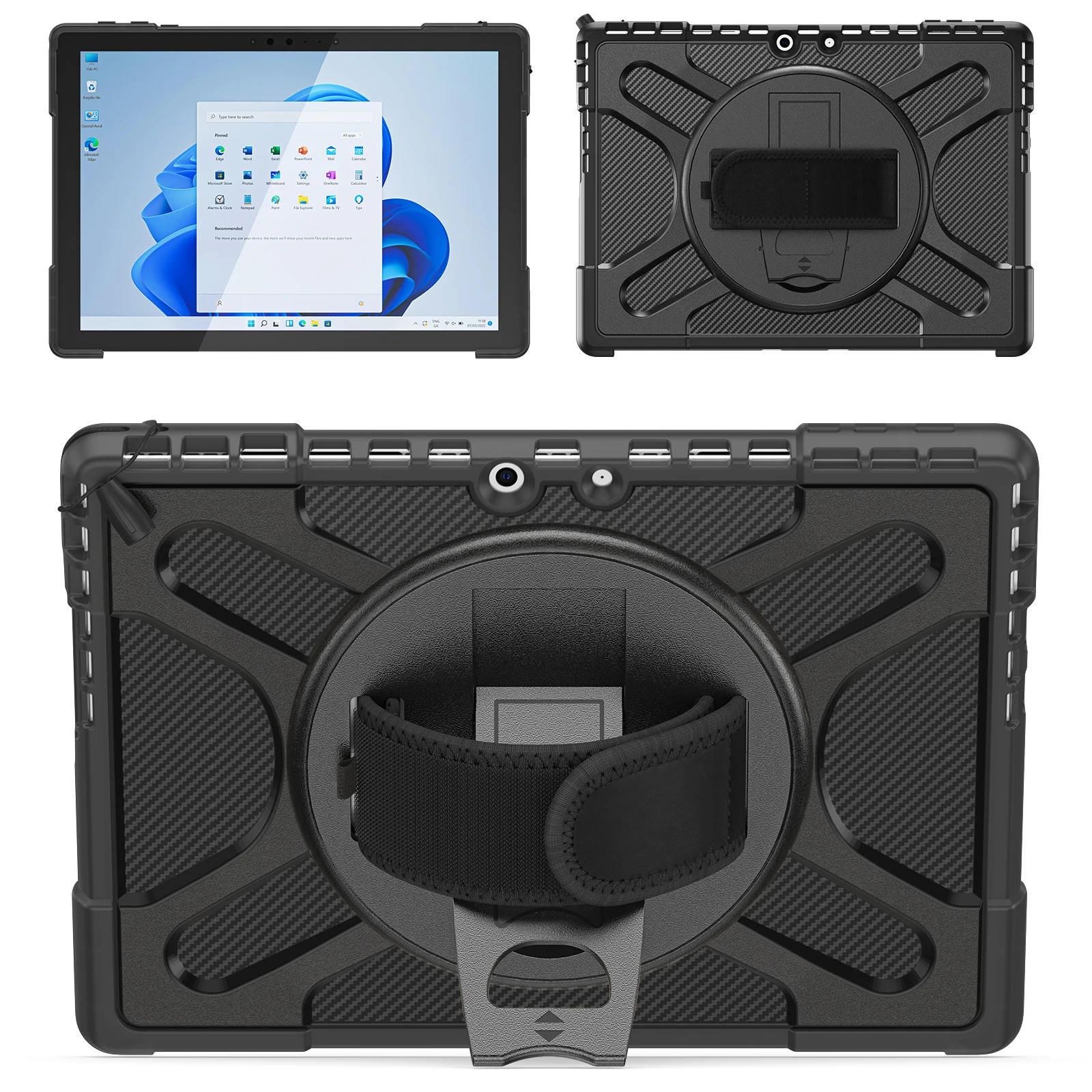 360° Rotating Heavy Duty Shockproof Case for Microsoft Surface Pro 9/10/11/13 Case for Surface Pro 8 13 Inch Tablet Stand Cover