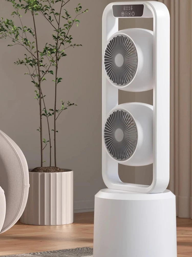 원격 90이 포함된 듀얼 헤드 공기 순환기 플로어 팬 °   조정 가능한 캠핑 팬 25dB 조용한 USB 충전식 스탠딩 팬 ‌   실용적인