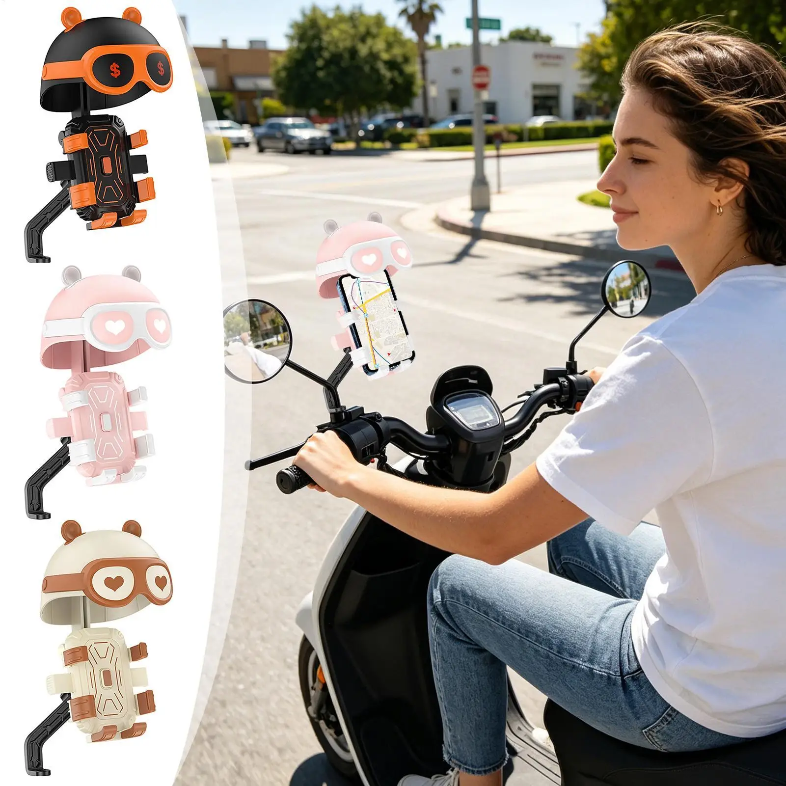 Phone Holder For Bike 360 Degree Rotation Shock Absorption Bicycle Mount Phone Holder For Navigation Video Recording Call