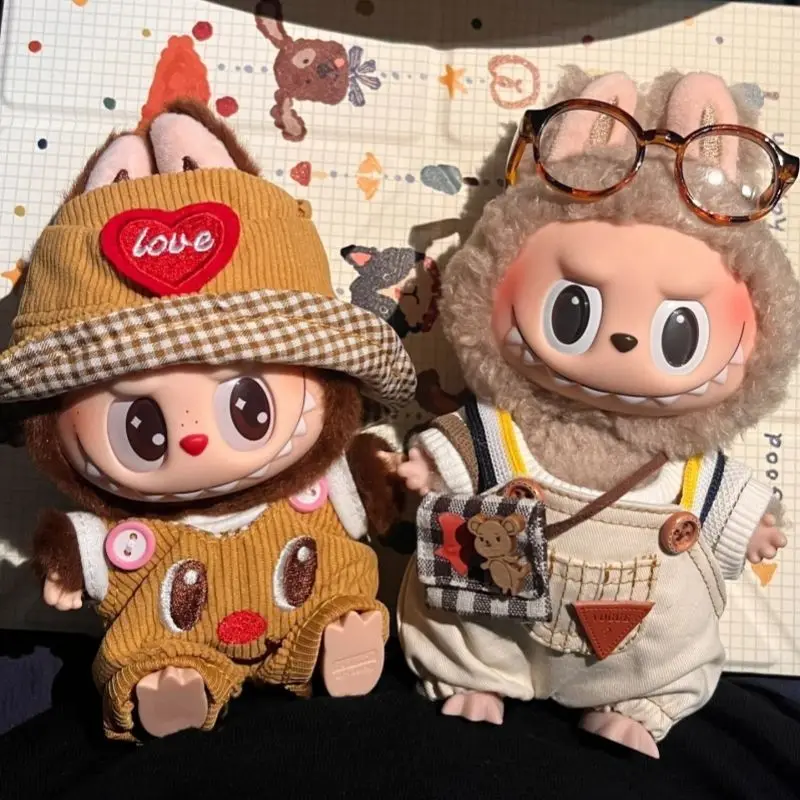 LABUBU clothes baby clothes 17cm Sit at a party  One, two, three generations of overalls suit (3 point)