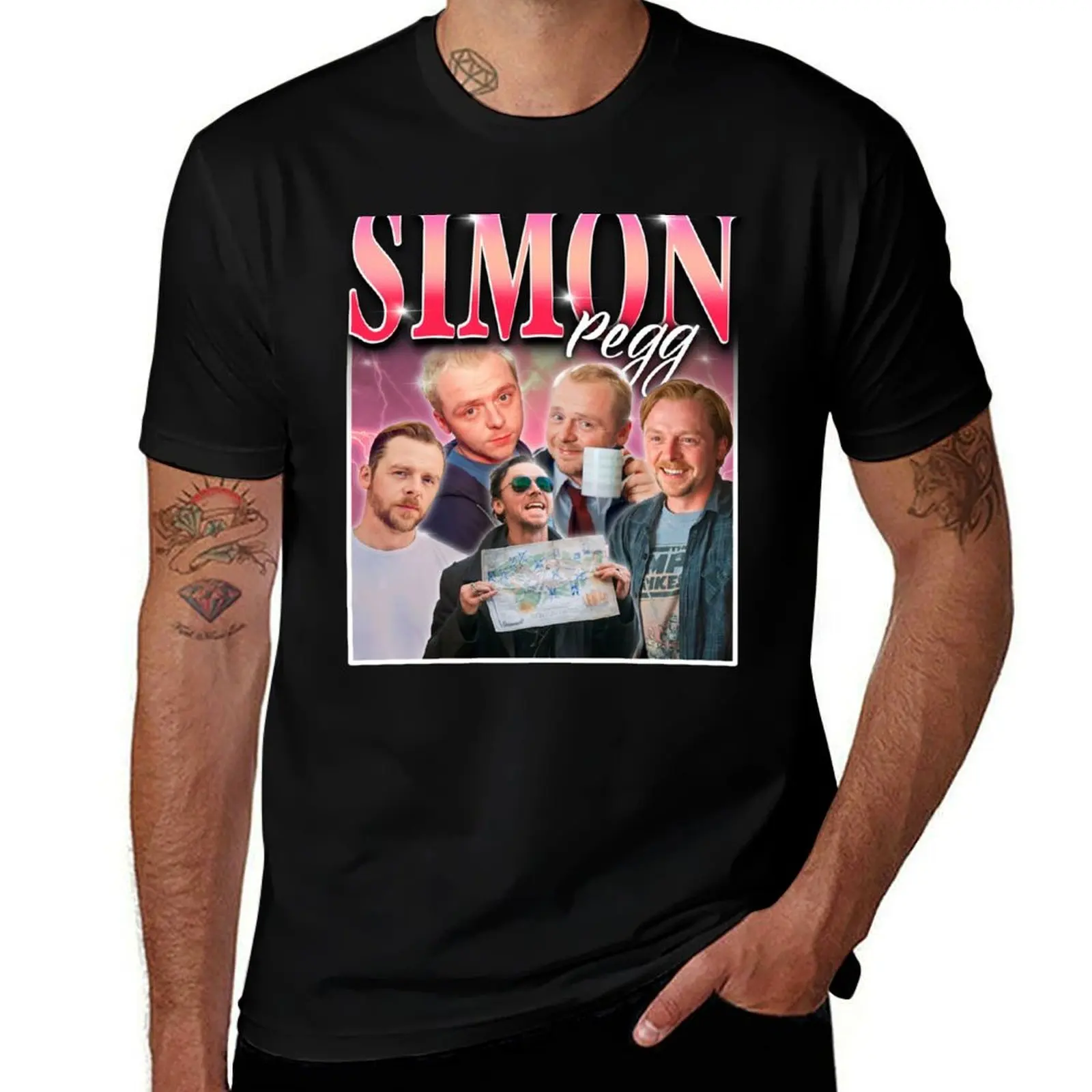 

simon pegg - retro bootleg T-Shirt animal prinfor boys korean fashion croswit shirt man mens t shirts