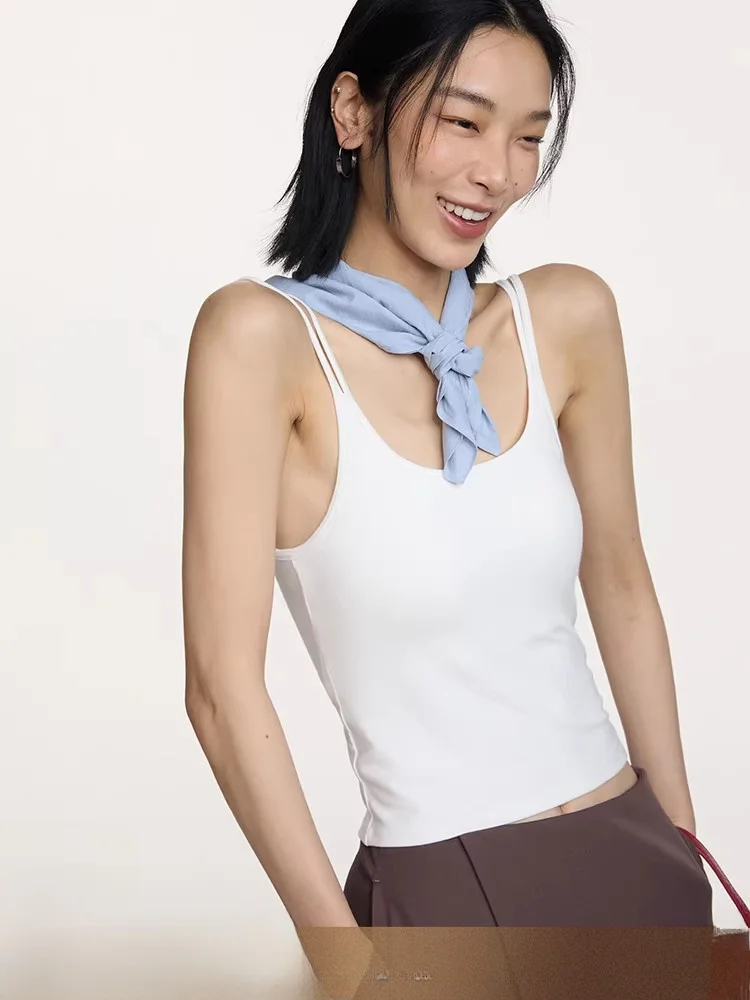 

Женский облегающий летний топ-бюстье CIO с подкладкой на груди, модный базовый слой без рукавов