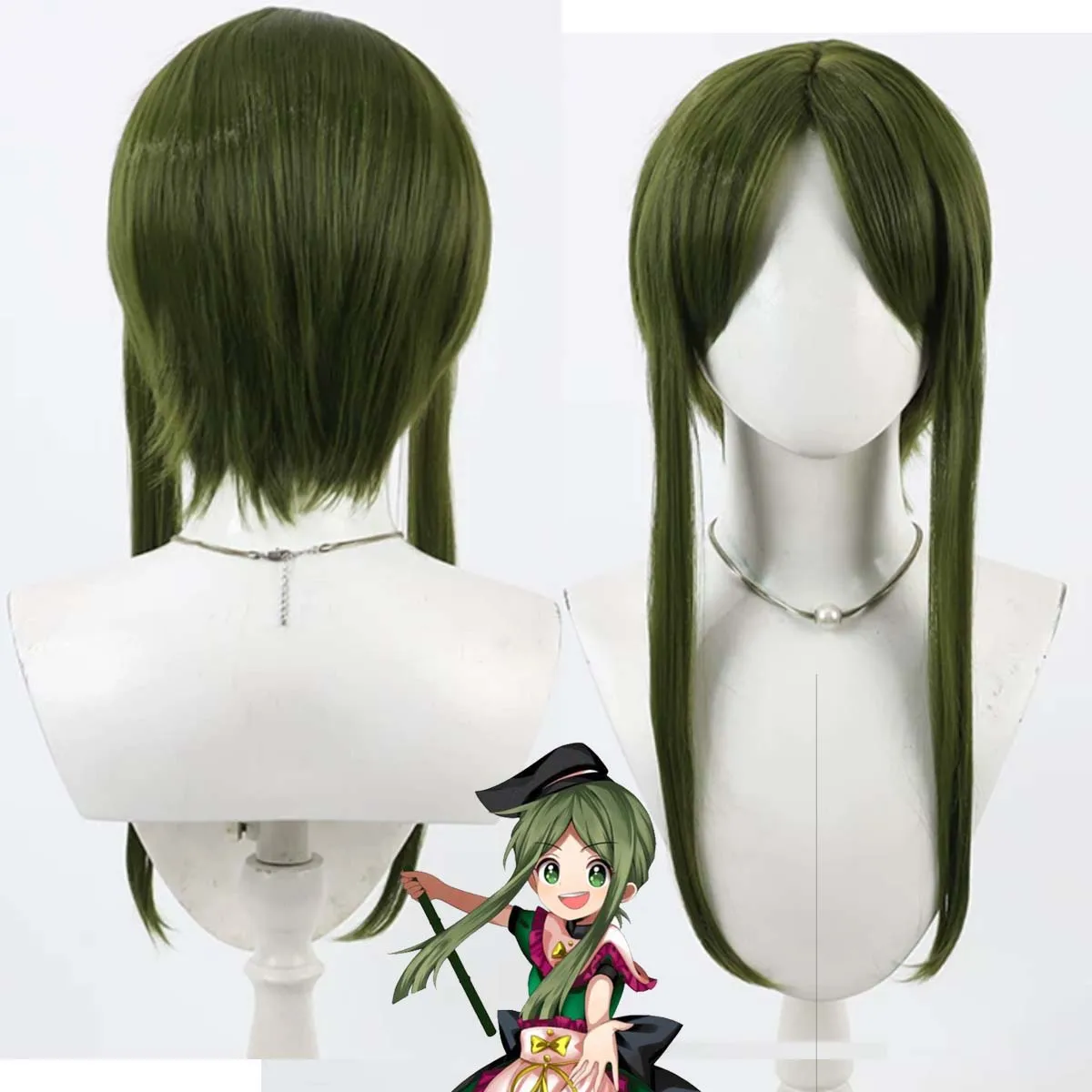 

Game Touhou Project Cosplay Teireida Mai Long Turquoise Green Heat Resistant Hair Wig