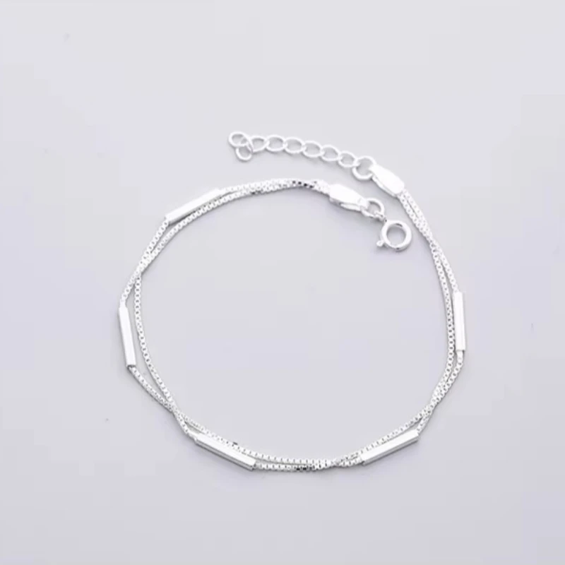 Personality New Art 925 Sterling Silver Jewelry Female Simple Geometrical line High-quality Popular Bracelet
