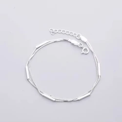 Personality New Art 925 Sterling Silver Jewelry Female Simple Geometrical line High-quality Popular Bracelet