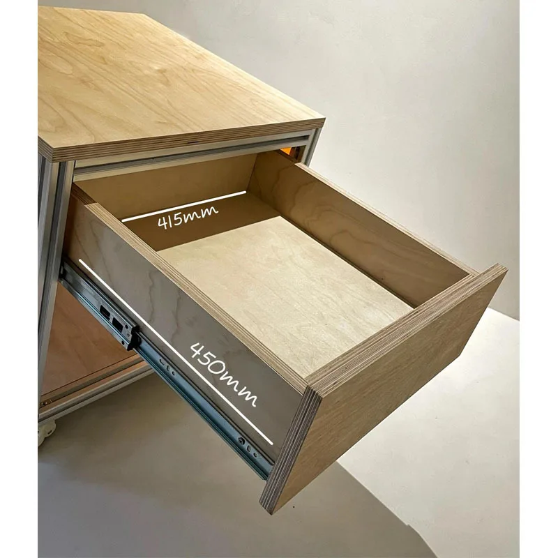 وحدة لوحة المحيط مزيج من طاولة السرير المصنوعة من الألومنيوم بتصميم بسيط وخزانة تخزين طاولة بجانب السرير لغرفة النوم