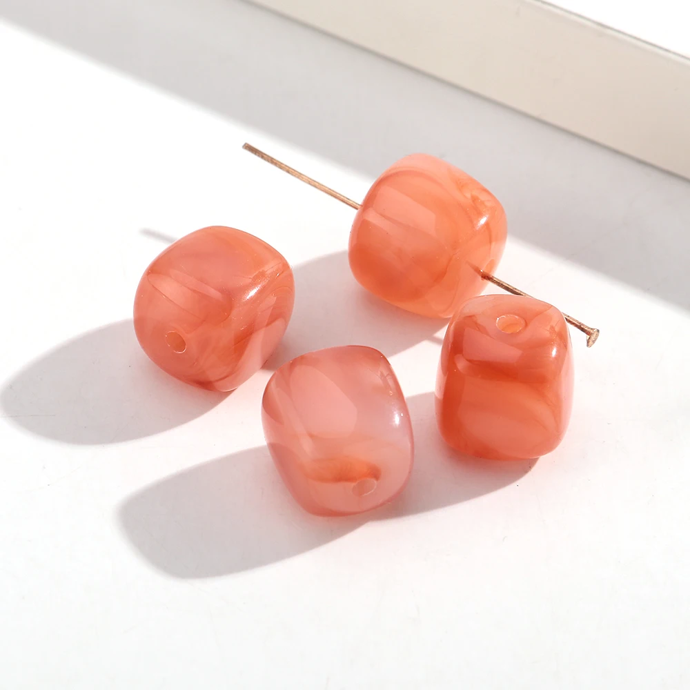 10 stks Marmer Kleur Acryl 16x17mm Vierkante Kubus Vorm Losse Spacer Kralen voor DIY Sieraden Armband Ketting Oorbellen Accessoires