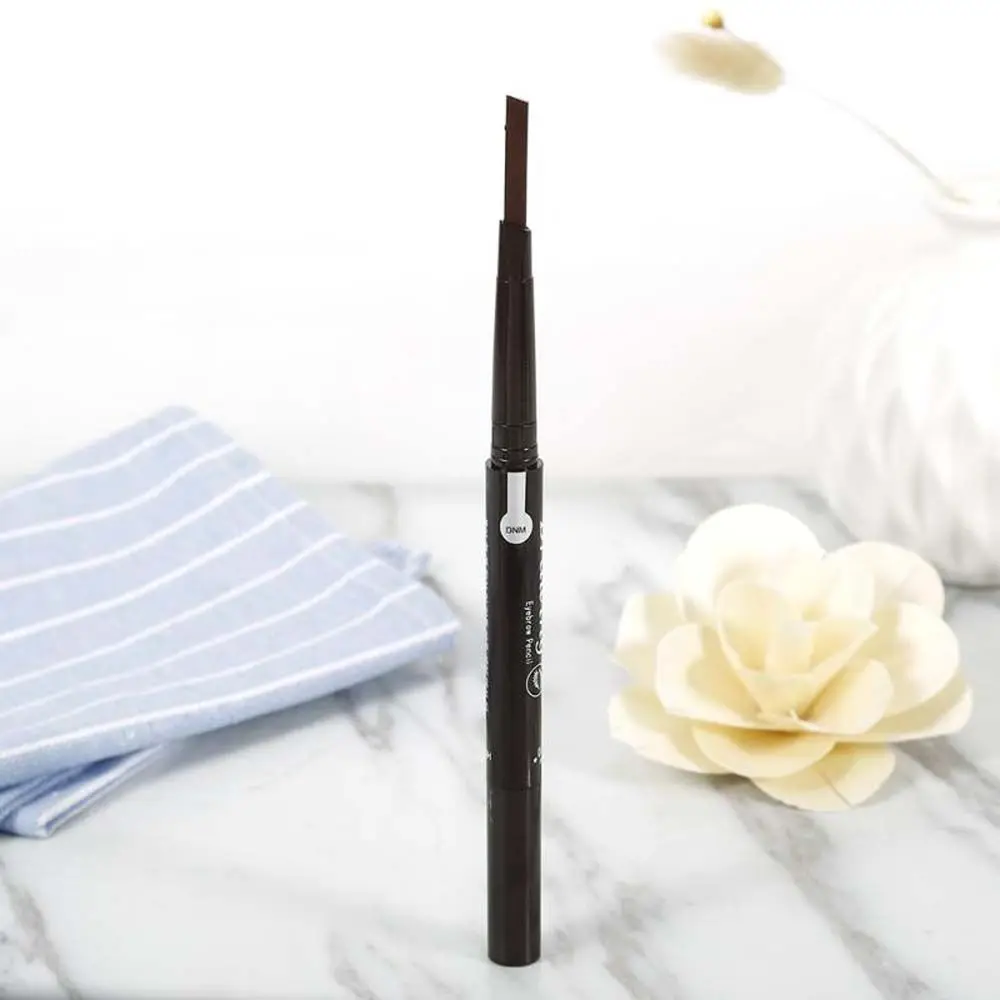 دوران تلقائي مع فرشاة برأسين بني أسود معززات الحواجب قلم حواجب ناعم قلم تحديد العيون