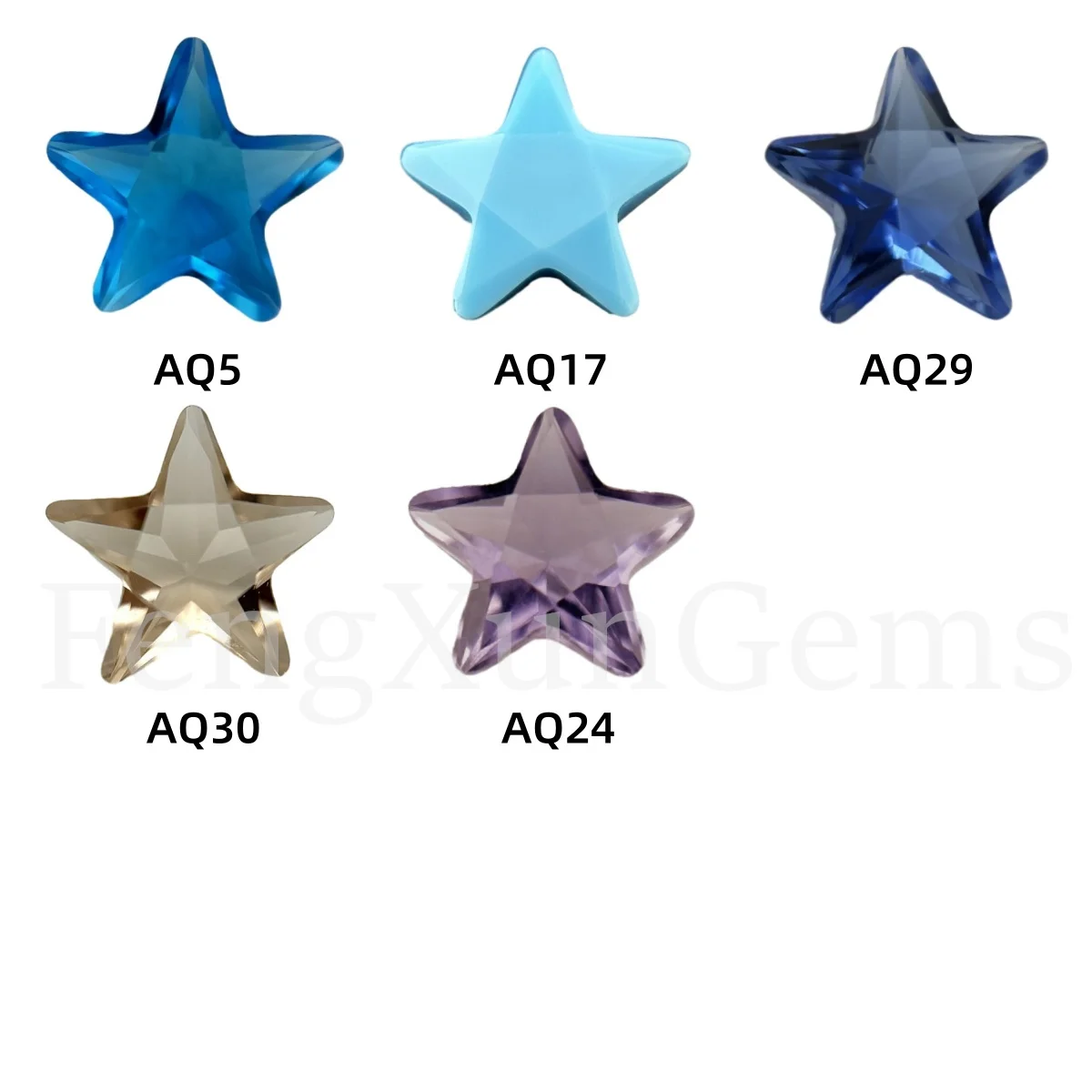 3x3~10x10mm Synthetic Gems 5 Color Glass Stones Star Shape Wholesale Jewelry Beads