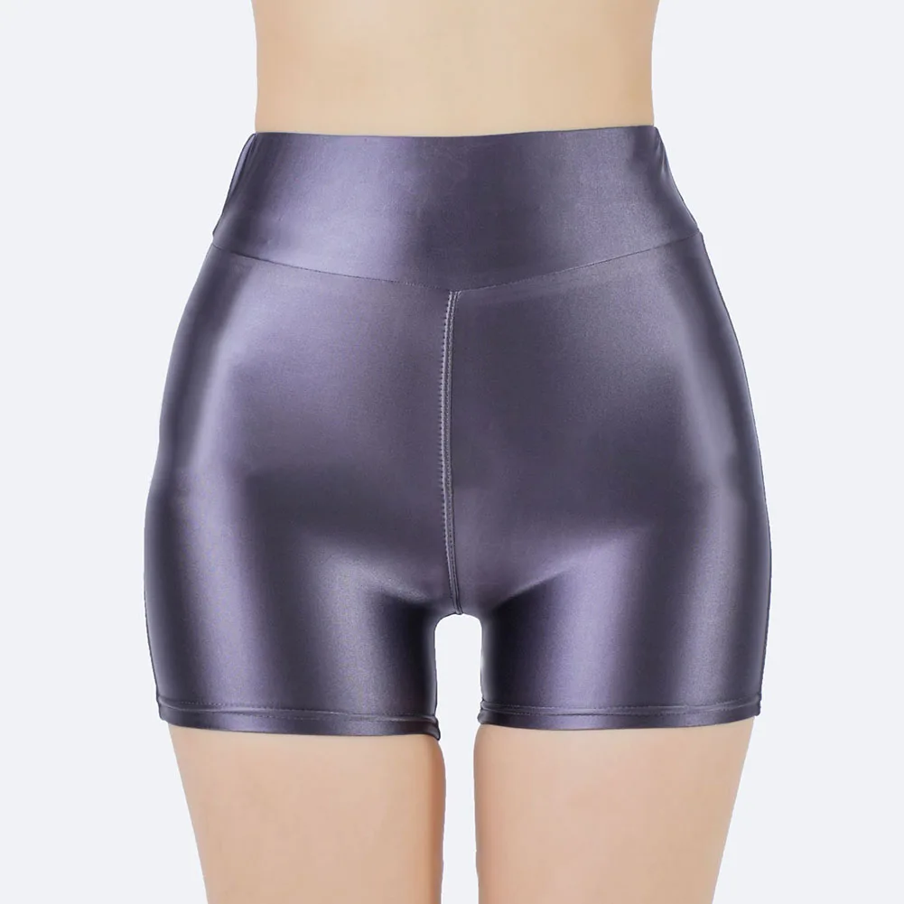 Shiny silky hot pants yoga shorts for female fitness moderate elasticity suitable for spring summer autumn winter