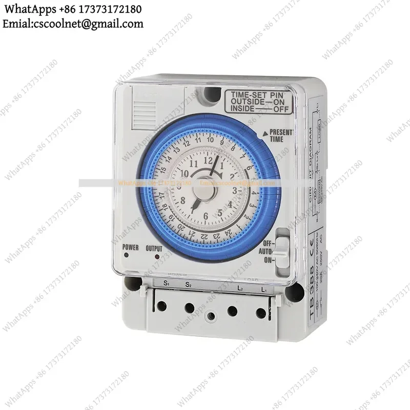 24-Hour Mechanical Timer Control Switch TB388 Infinite Cycle Setting Reliable Daily Programmable Device for Automation Systems