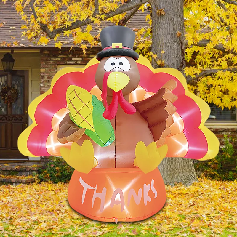 

Thanksgiving Inflatable Turkey Glowing Air Model, Outdoor Yard Harvest Festival Party Decoration
