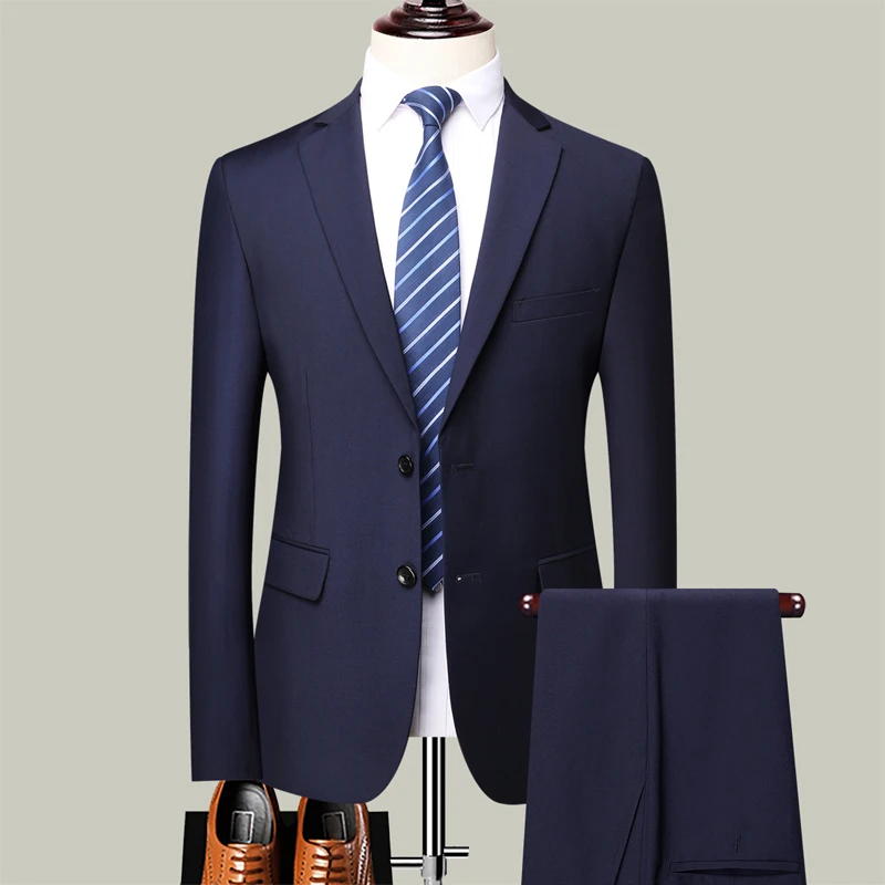 

Outdoor Suit (Blazer+ Pants) Men's Fashion Business Gentleman's Business Suit Slim Outdoor Decoration Body Wedding Casual Suit