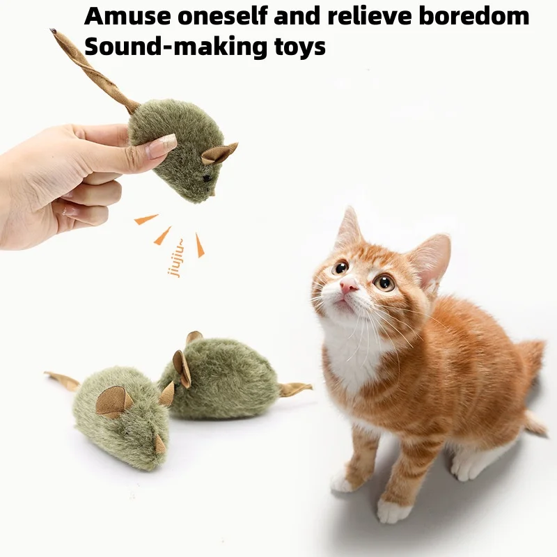 Novo tipo de brinquedo de mouse de simulação de pelúcia provocante de gato longo pássaro de pelúcia rato de carinho resistente a arranhões e mordendo brinquedo interativo