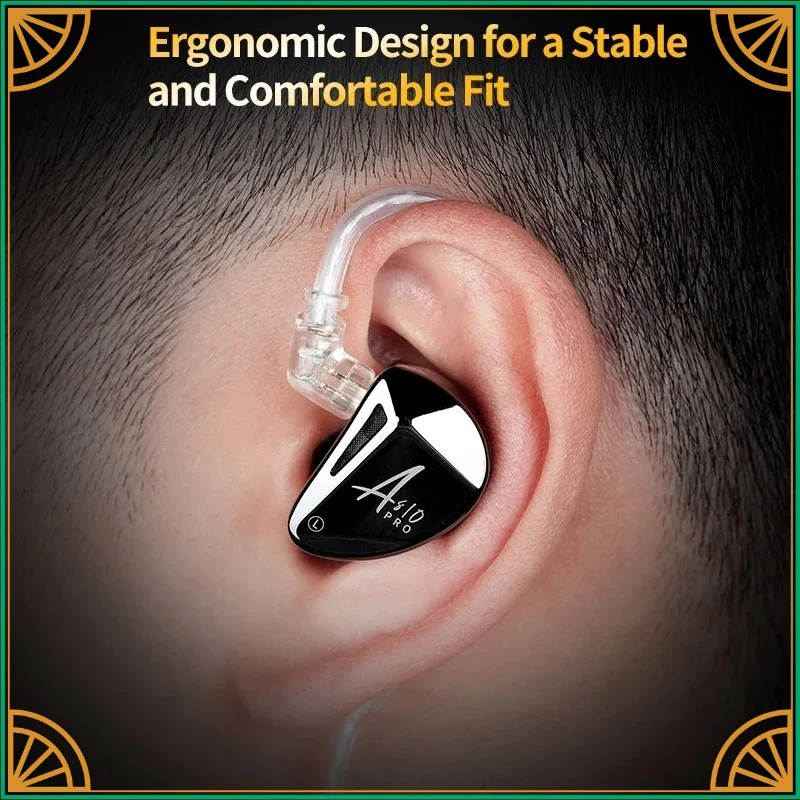 KZ AS10 PRO 5BA IEMs HIFI Wired in Ear Earphones Bass Stereo Monitor Headphone with Silver Plated Detachable Audio Cable
