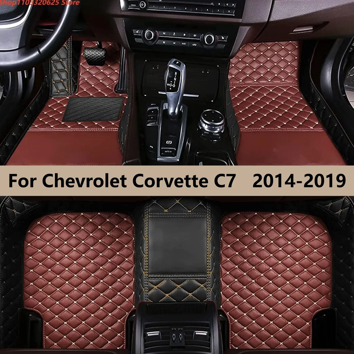 

Автомобильные коврики на заказ для Chevrolet Corvette C7 2014-2019 годов, кожаные, для ног, ковровые, напольные покрытия