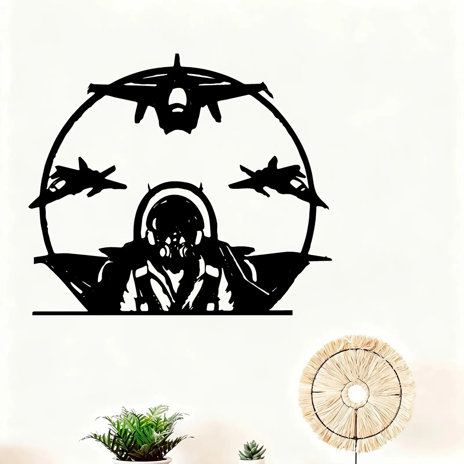CIFBUY Iron Wall Art Fighter Jet Metal Sign Waterproof Home Garage Man Cave Decor Rustic Hanging Plaque
