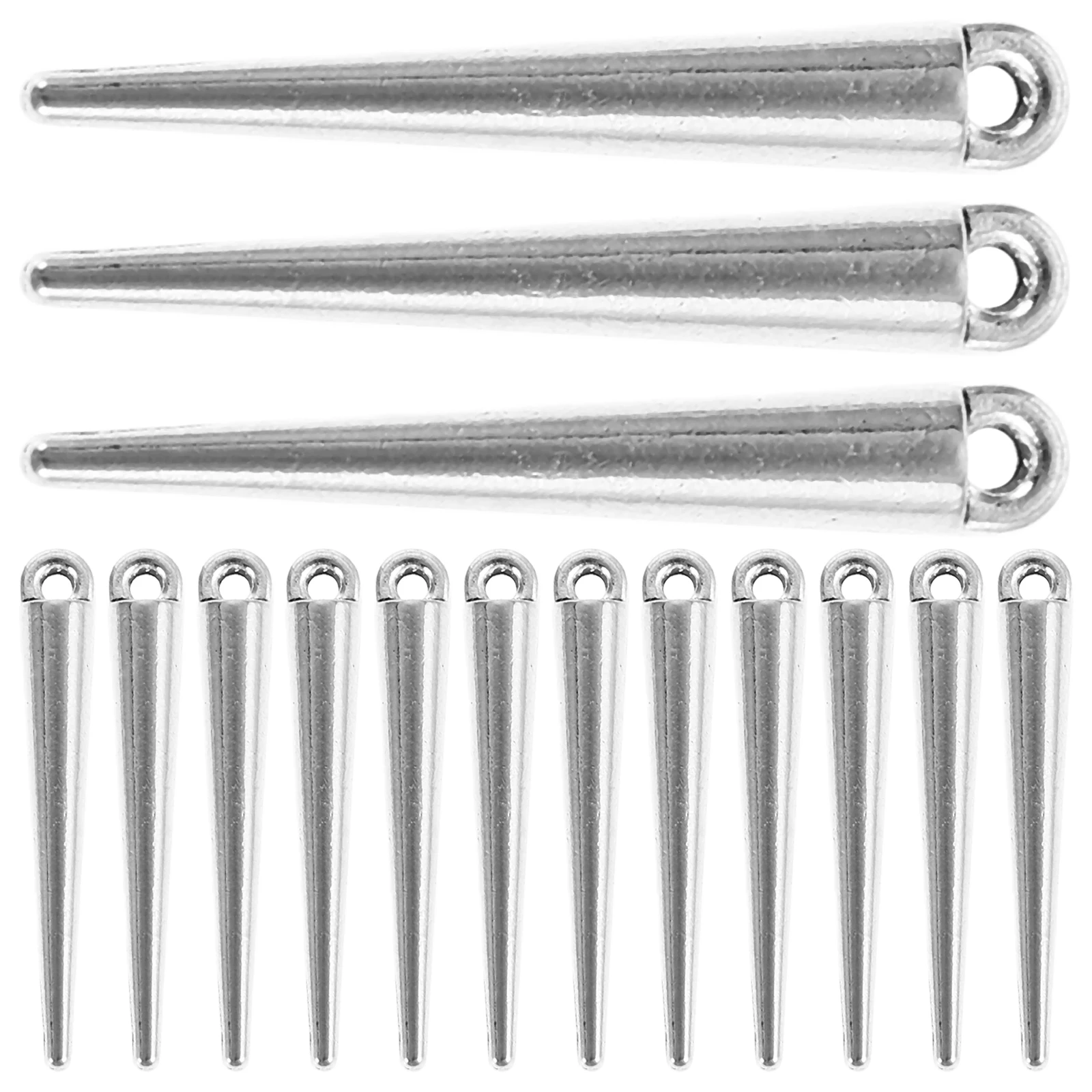 

30pcs Cone Pendant DIY Charms Metal Bead Silver Accessories Necklace Making Vintage Dangle Punk Earring Jewelry Craft