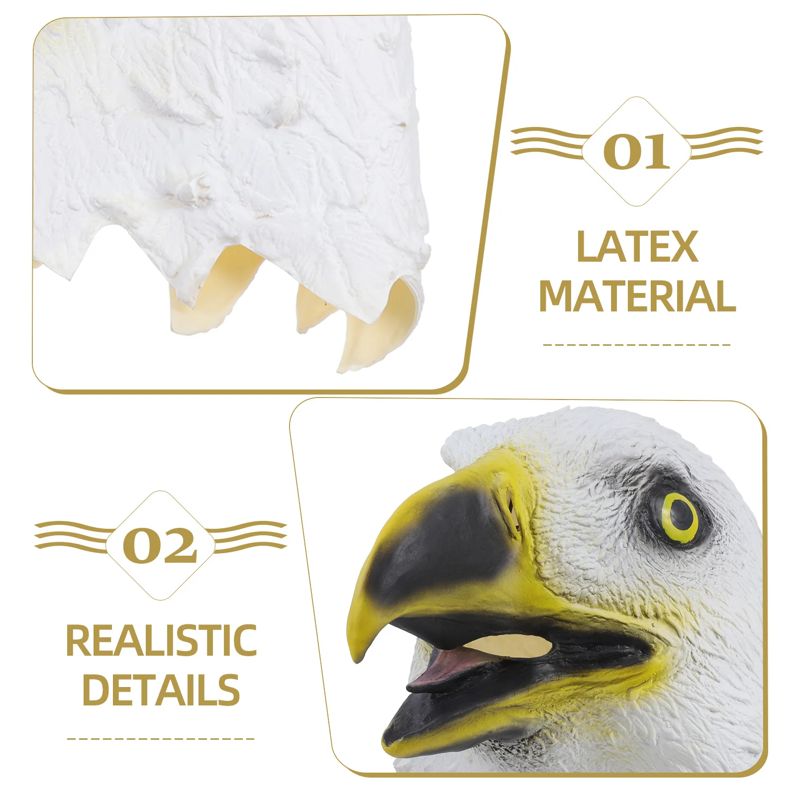 Halloween Dierenmasker Adelaar Hoofdvorm Griezelig Spookachtig Lichtgewicht Ontwerp voor Kostuumfeest Rollenspel Carnaval Aankleden Prop