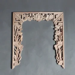 Lotus Shrine Flower Pieces Solid Wood Carved Decals Chinese Style Decoration Altar Decoration Wholesale and Retail