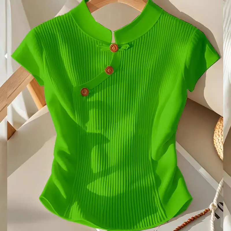 Primavera Estate Nuove donne a maniche corte maglione O-Collo Jacquard Hollow sottile maglieria maglione pullover Lady maglione lavorato a maglia Top