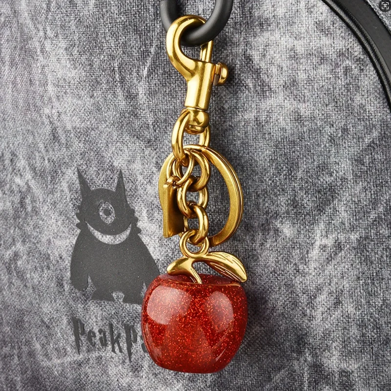 2025, modischer vergoldeter Apfel-Schlüsselanhänger, Anhänger, neuer Stil, Trend, Auto-Schlüsselanhänger, Damen und Herren, feiner Rucksack, Schmuck, Accessoires, Geschenke – Detail 2