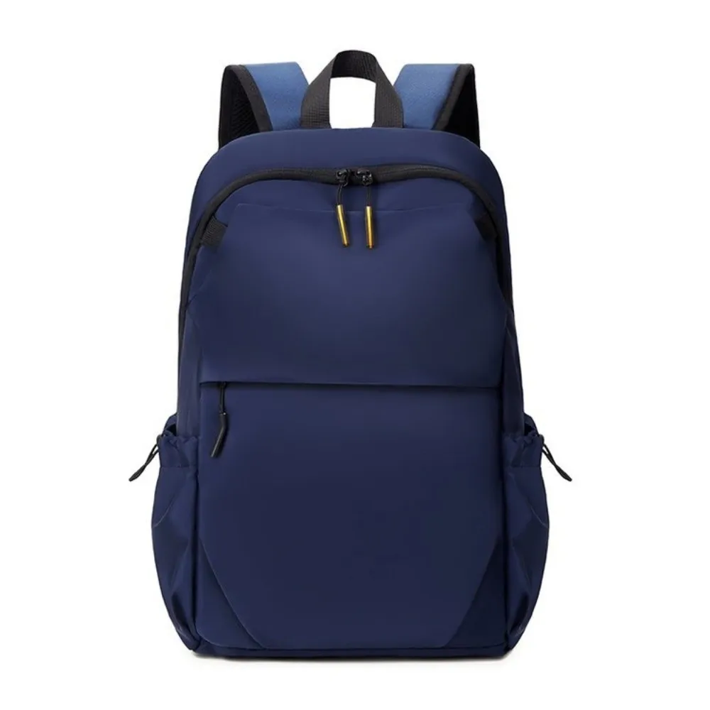 Portable Men Backpack Solid Color Laptop Bag Student Backpack Lightweight Large Capacity Oxford Cloth Backpack Hiking