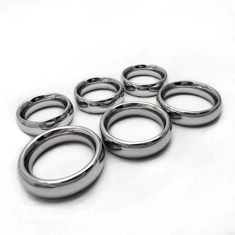 Stainless Steel Scrotum Lock Bondage Cock Ring Weight Training Heavy Penis Ring Ball Stretcher Erection SexToys For Manexerciser