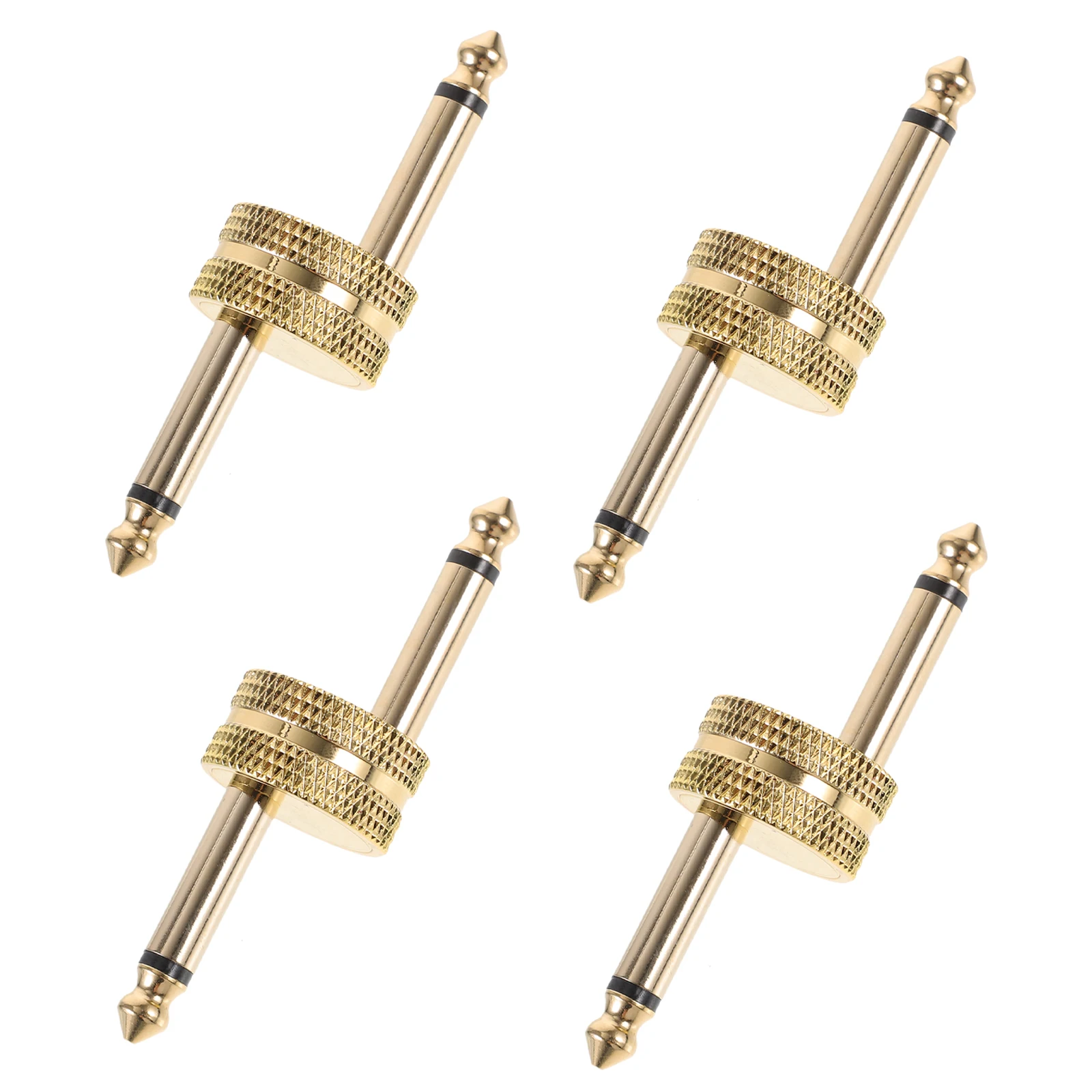

4 Pcs Audio Adapter Gold Plated Effect Pedal Connectors 6 35mm Dual Plug Guitar Accessories Stage Audio Equipment