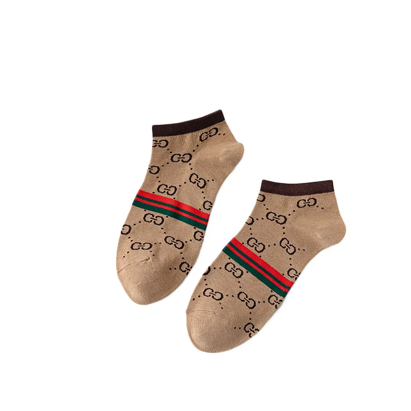 봄용 짧은 양말 5켤레, 레트로 스타일 통기성 다용도 보트 양말 커플 보트 양말 (EU 37-45)