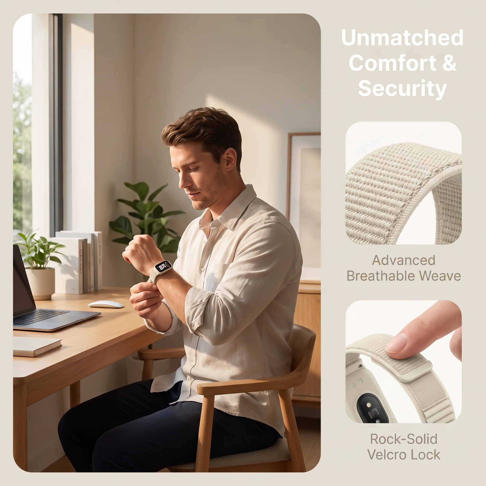 Hülle+Nylon-Schlaufenarmband für Xiaomi Redmi Band 3 Smartwatch Zubehör Sport Atmungsaktives Armband Correa für Mi Band 9 Active Belt – Detail 2