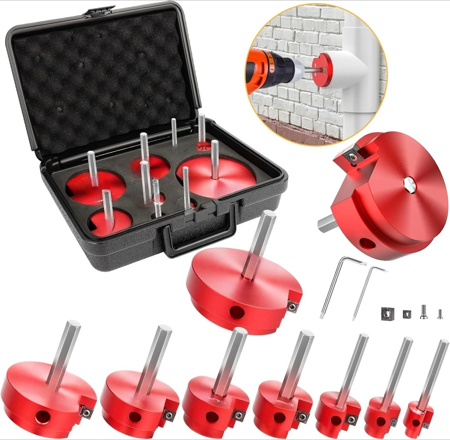 

9PCS Repair Hand Tool PPRK6 Cleaning Plastic Pipe Fittings Reamer Kit