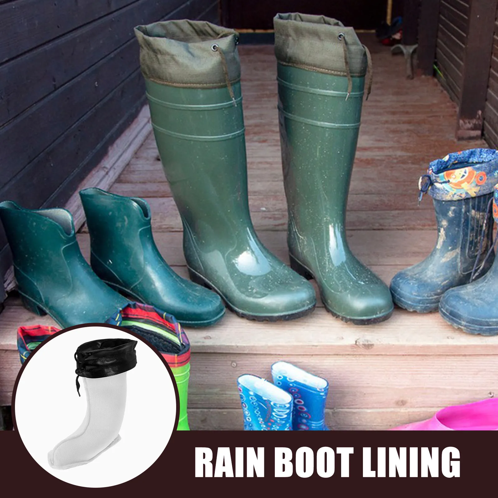 

1 Pair Rain Boot Liners Warm Breathable Lining Covers Comfortable Replacement Socks for Winter Outdoor Cold Weather