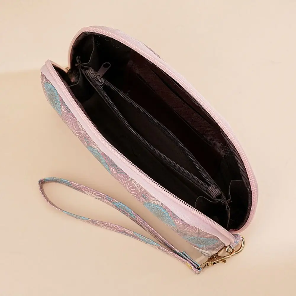 

Jacquard Shell Clutch Wallet Coin Pocket Credit Card Holder Embroidery Handbag Clutch Bag Coin Purse Women Long Purse Travel