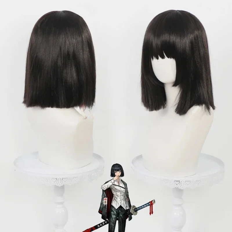 

Black Heat Resistant Synthetic Hair Halloween Carnival Party Props For Women Men Game Anime Limbus Company Ryoshu Cosplay Wig